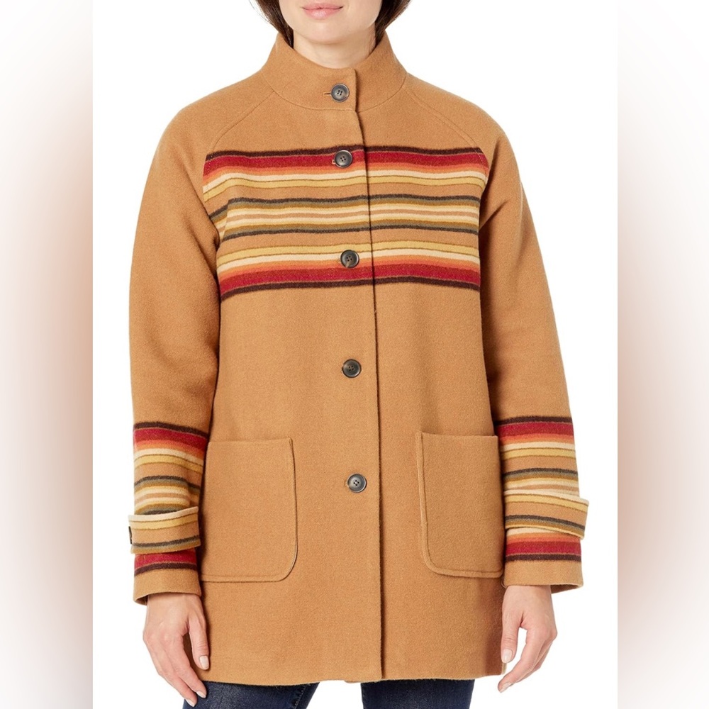 Pendleton Sunset Stripe Jacquard coat large